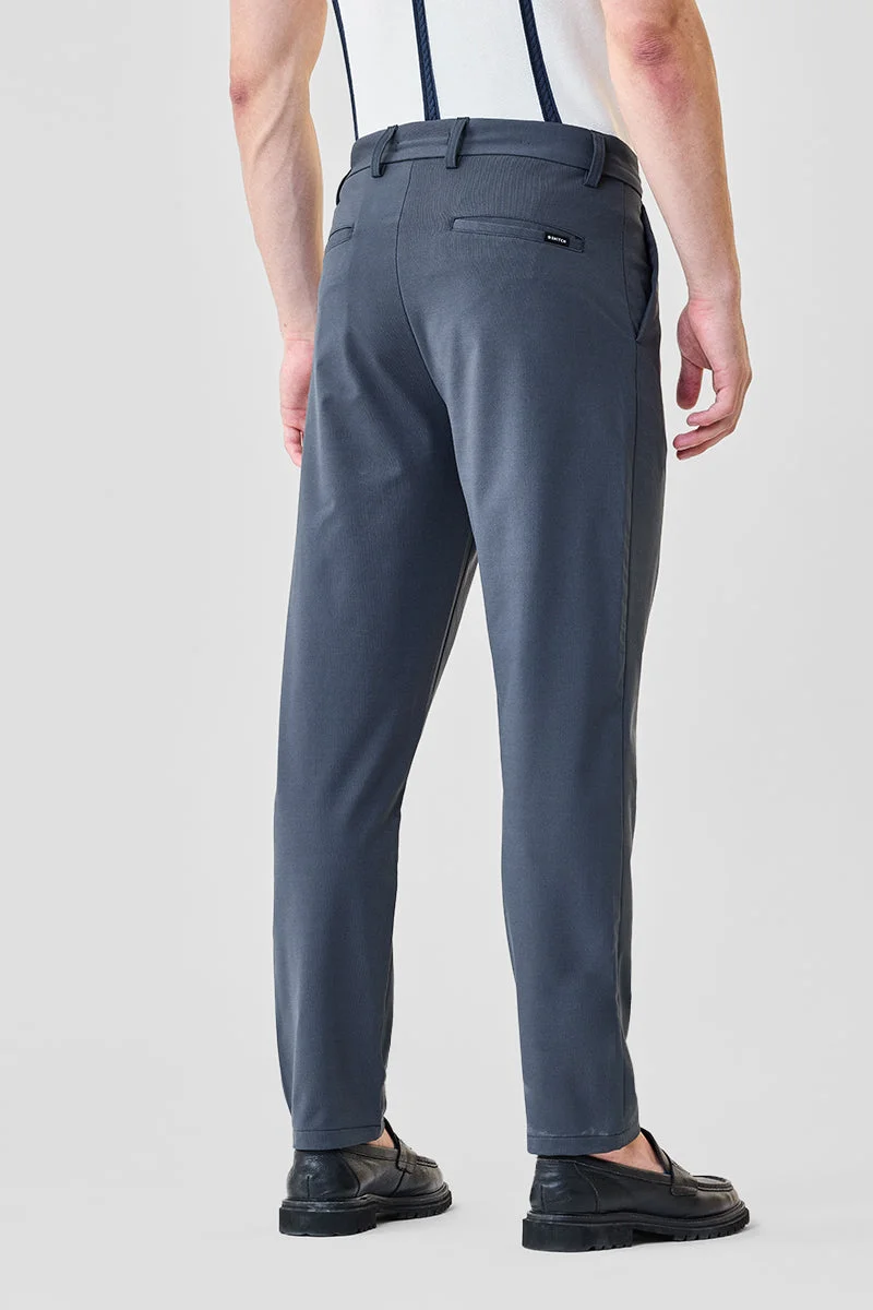 Snitch Navy Relaxed Fit Stretch Trousers for Men | Best Price UAE