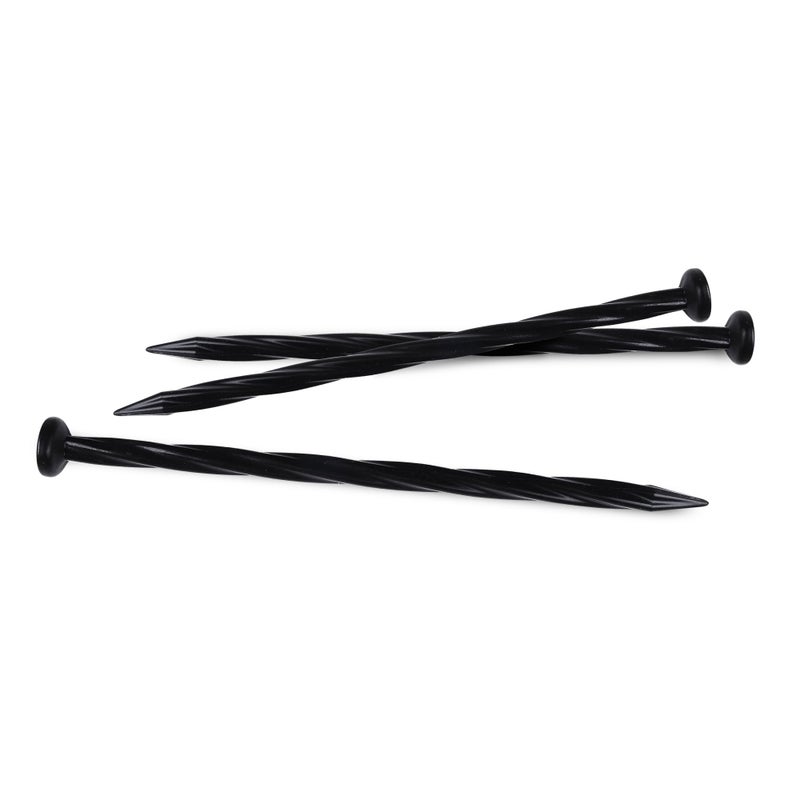 EasyFlex 8-Inch Nylon Spiral Landscape Edging Anchoring Spikes, 24 Count, Black