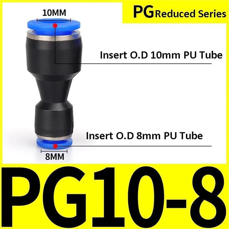 Air Quick Connect Fittings 100pcs PU8 Plastic Hose Tube Push In Straight Connector - Image 3