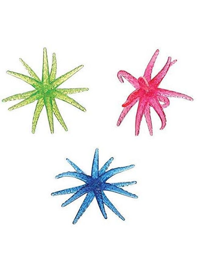 Toysmith Sticky Starfish Wall Tumblers Neon Blue Pink & Green Complete Party Set Bundle 3 Pack - Image 1