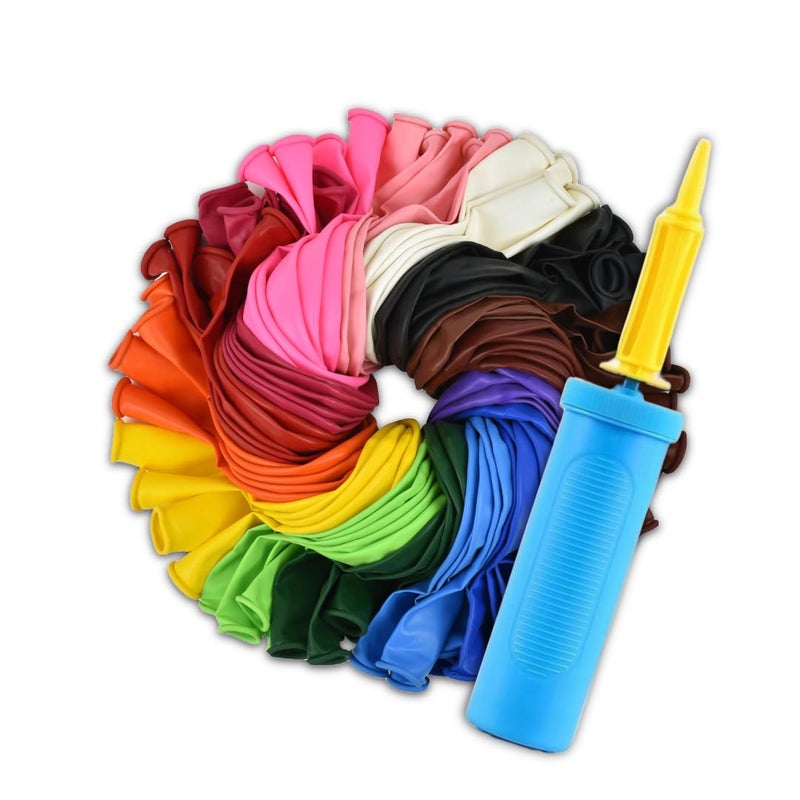 QRabbit 150 Pack 12 Inch Balloons with Hand Pump Party Balloon with 15 Assorted Colors Extra Thick Latex Balloons for Wedding Birthday Bridal Shower Christmas New Year Party Decoration - Image 3