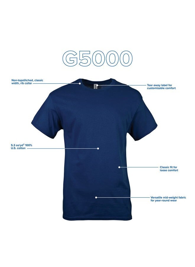 GILDAN Men's T Shirt Heavy Cotton T Shirt, Style G5000, Multipack, Navy (Confezione Da 3), L - Image 5