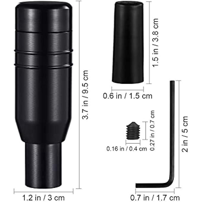 rayihni Automatic Car Stick Shift Knob Cover Lever Universal Fit Black Random Color of Screws - Image 2