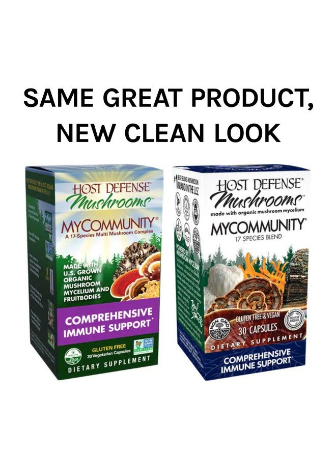 Host Defense كبسولات ماي كوميونتي دعم المناعة المتقدم مكمل الفطر مع ليوينغ مان ورايشي 30 - Image 3