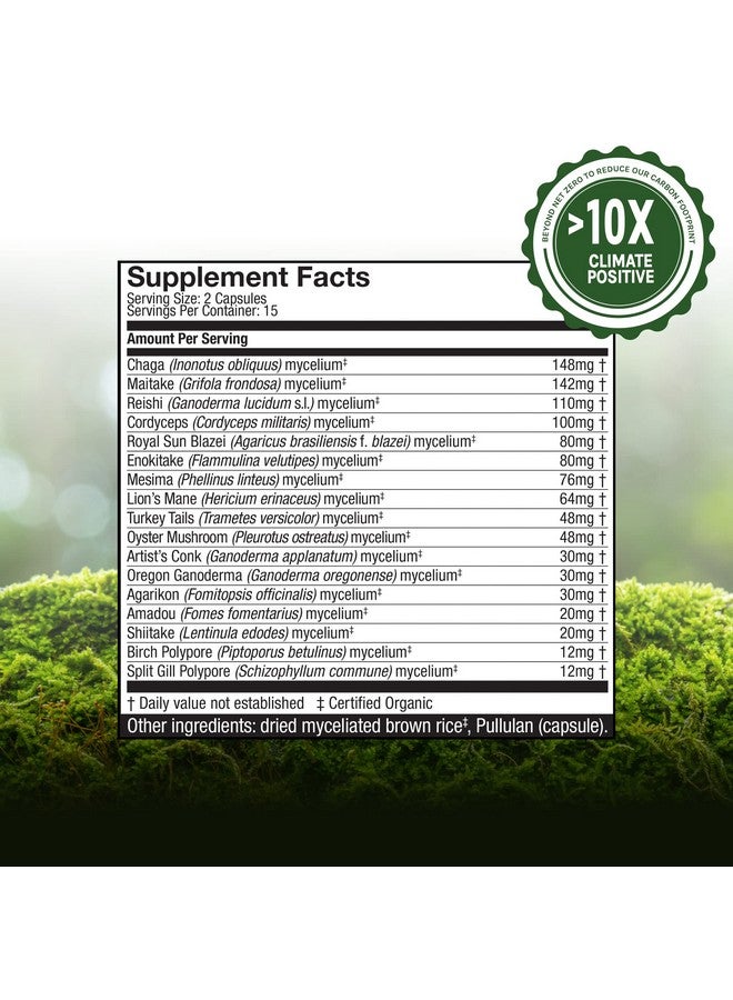 Host Defense كبسولات ماي كوميونتي دعم المناعة المتقدم مكمل الفطر مع ليوينغ مان ورايشي 30 - Image 4