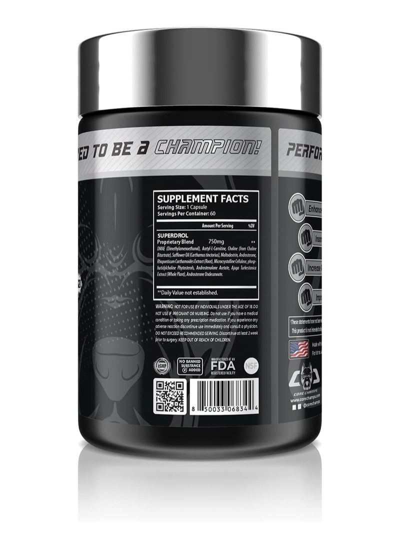 CORE CHAMPS - Core Champs, Superdrol, Muscle Gain, Power & Strength Booster, 60 Caps, 60 Servings - Image 1