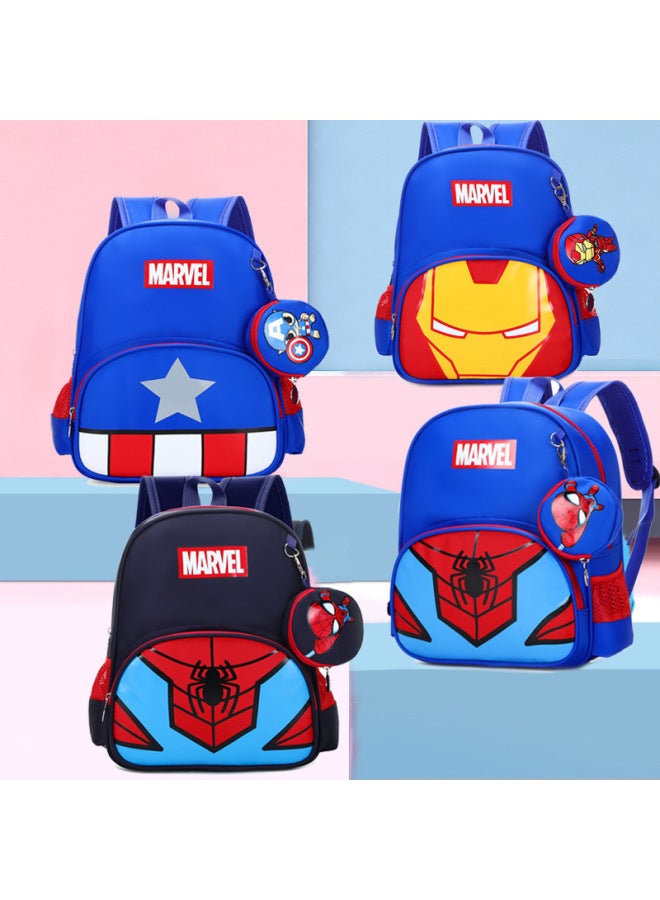 Ins Korean Version Of Cartoon Kindergarten Schoolbag Fashion Travel Burden Reduction Large Capacity Children's Backpack Custom Wholesale-Color:Sky Blue-Spiderman - Image 4