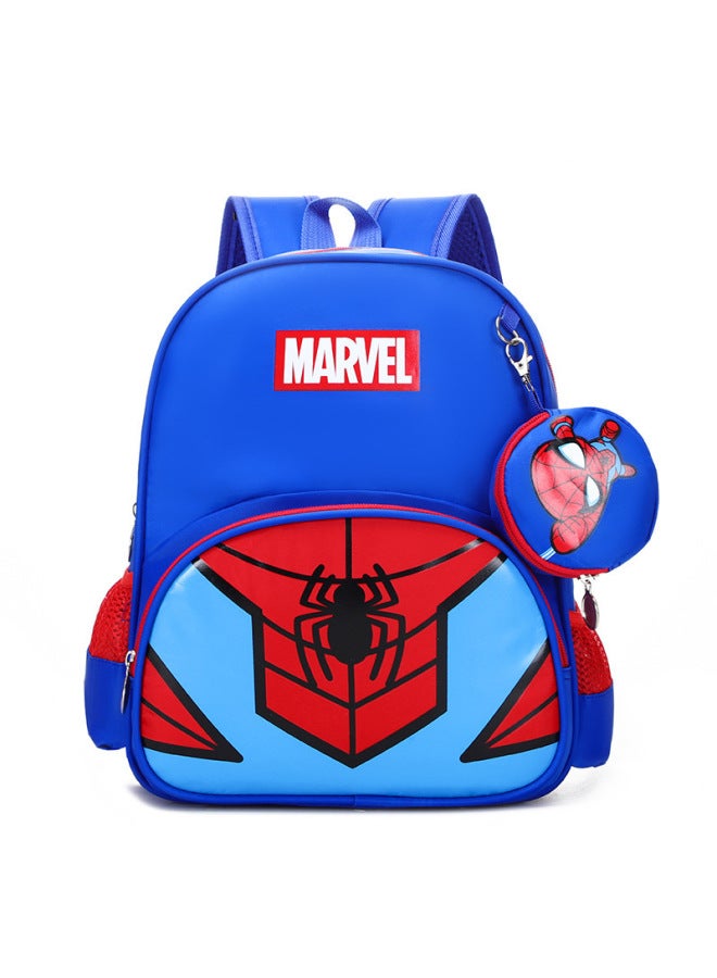 Ins Korean Version Of Cartoon Kindergarten Schoolbag Fashion Travel Burden Reduction Large Capacity Children's Backpack Custom Wholesale-Color:Sky Blue-Spiderman - Image 1