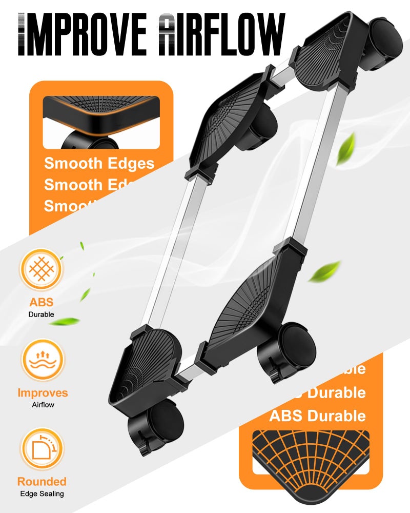 YOSE Computer Tower Stand, Adjustable Mobile CPU Stand with Rolling Caster Wheels, Premium PC Tower Stand Holder for Floor Carpet Gaming PC Case - Image 5