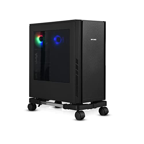 YOSE Computer Tower Stand, Adjustable Mobile CPU Stand with Rolling Caster Wheels, Premium PC Tower Stand Holder for Floor Carpet Gaming PC Case - Image 1