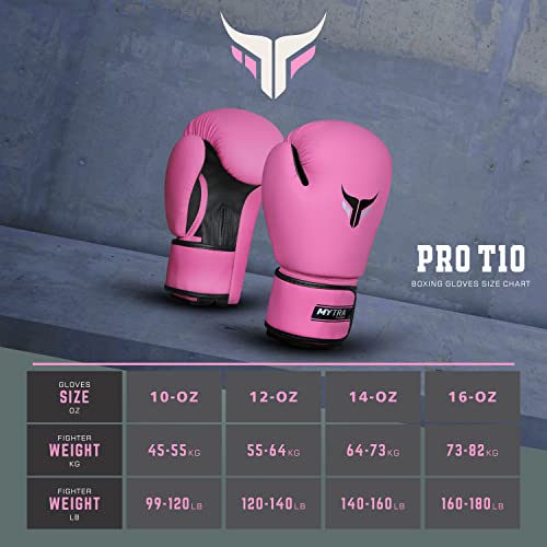 Mytra Fusion Boxing Gloves Women Muay Thai Gloves MMA Training Punching Kickboxing Gloves (Pink, 10-oz) - Image 4