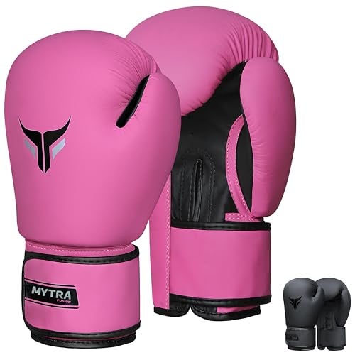 Mytra Fusion Boxing Gloves Women Muay Thai Gloves MMA Training Punching Kickboxing Gloves (Pink, 10-oz) - Image 1