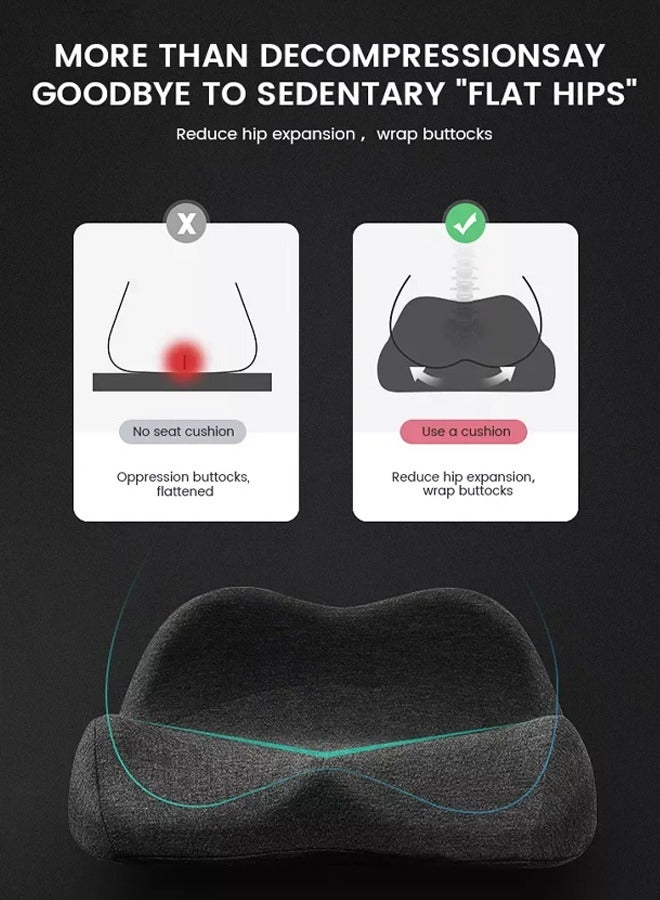 Memory Foam Office Chair Cushions for Back Cushion Pressure Relief Seat Cushion  L-Shaped Design Car Seat Cushions for Long Sitting Hours on Office/Home Chair Car Wheelchair - Extra-Dense Memory Foa - Image 4