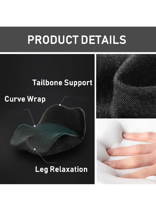 Memory Foam Office Chair Cushions for Back Cushion Pressure Relief Seat Cushion  L-Shaped Design Car Seat Cushions for Long Sitting Hours on Office/Home Chair Car Wheelchair - Extra-Dense Memory Foa - Image 5