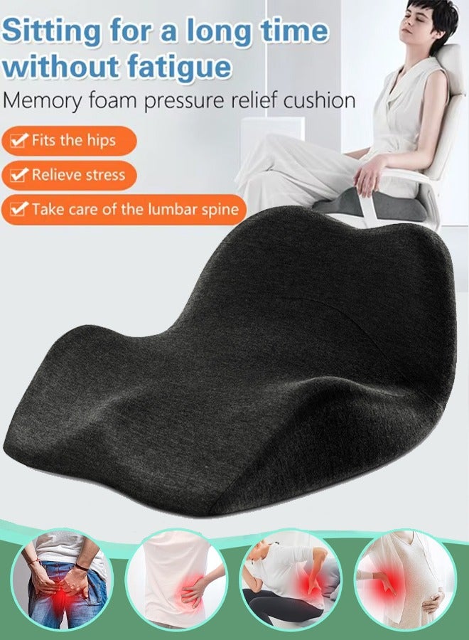 Memory Foam Office Chair Cushions for Back Cushion Pressure Relief Seat Cushion  L-Shaped Design Car Seat Cushions for Long Sitting Hours on Office/Home Chair Car Wheelchair - Extra-Dense Memory Foa - Image 1