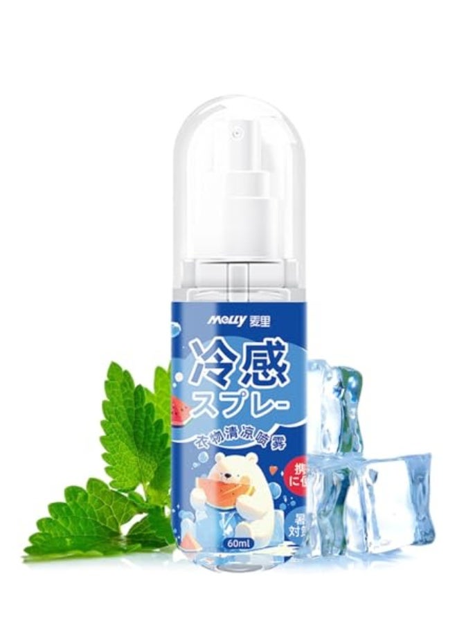 Cooling Spray, 60ml Body & Hair Mist Spray With Refreshing Effect, Lightweight Cooling Solution For Outdoor Days | Natural Skin Spray For Summer Travel Comfort With Friends Family Or Camp Activities - Image 1