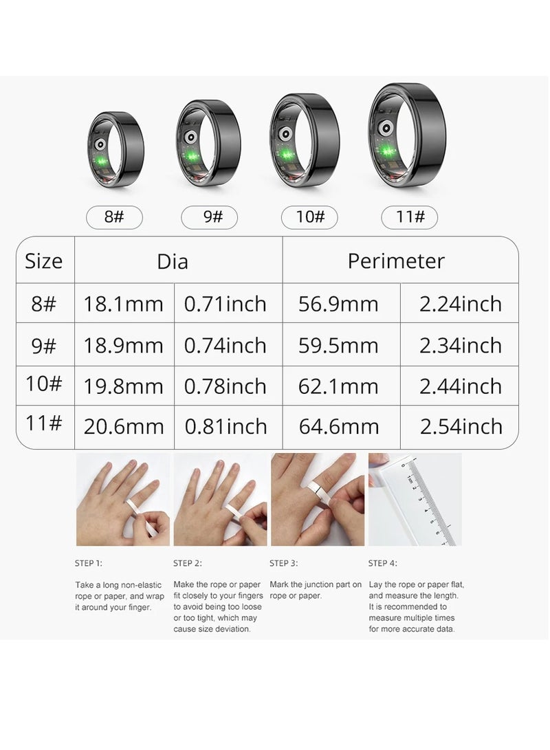 ColMi Smart Ring, Waterproof Wearable Fitness Tracker Ring, Long Battery Life Sleep Tracker Health Ring, Comfortable Bluetooth Smart Ring With Multiple Sports Modes For Men And Women, (Size 9, Gold) - Image 5