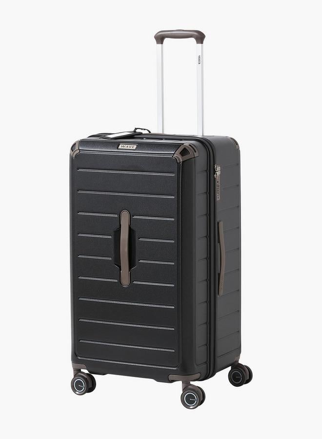 Wave Textured Hardcase Luggage Trolley With Retractable Handle - Image 1