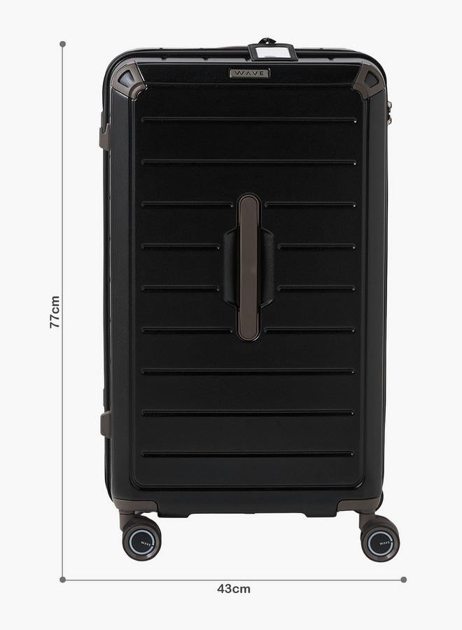 Wave Textured Hardcase Luggage Trolley With Retractable Handle - Image 2