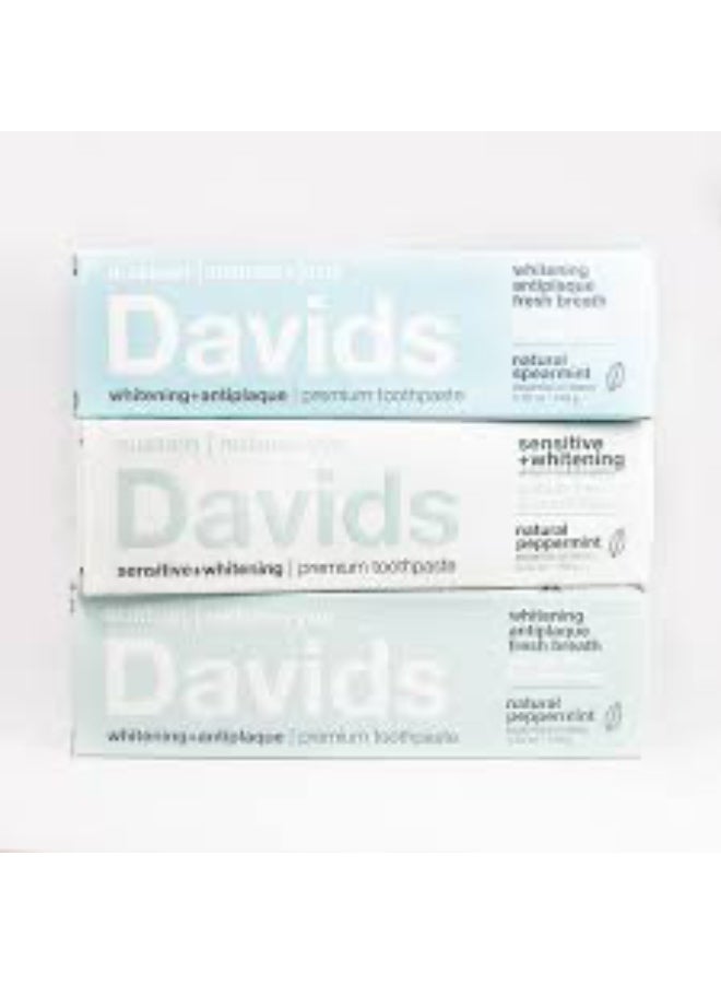 Davidsource Davids Sensitive + Whitening Premium Toothpaste with Nano Hydroxyapatite Natural Peppermint 149g - Image 3