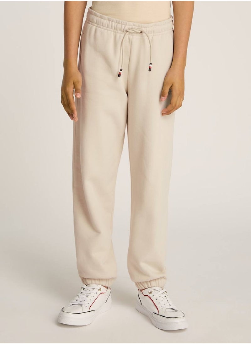 TOMMY HILFIGER Kids' Logo Sweatpants - Cotton, Beige  - Image 1