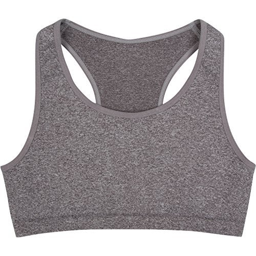 New Balance Big Girls' Performance Sport Bras, Grey Heather, 7/8 - Image 1