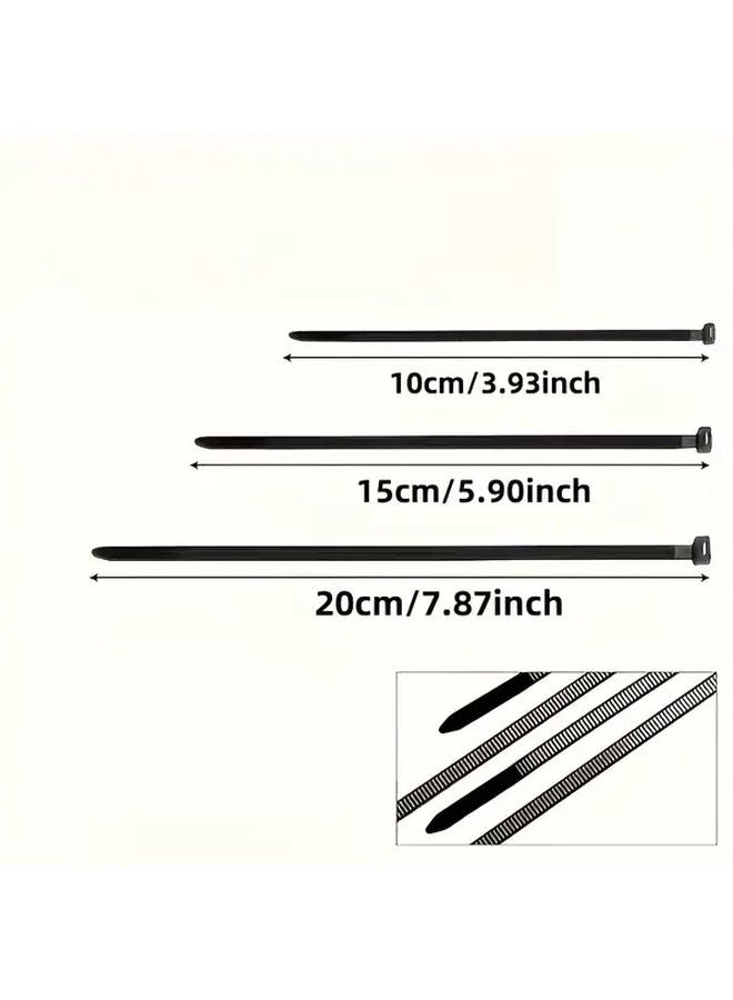 300pcs Black Nylon Cable Ties 3 94 Inch 5 91 Inch 7 87 Inch Heavy Duty Self Locking - Image 4