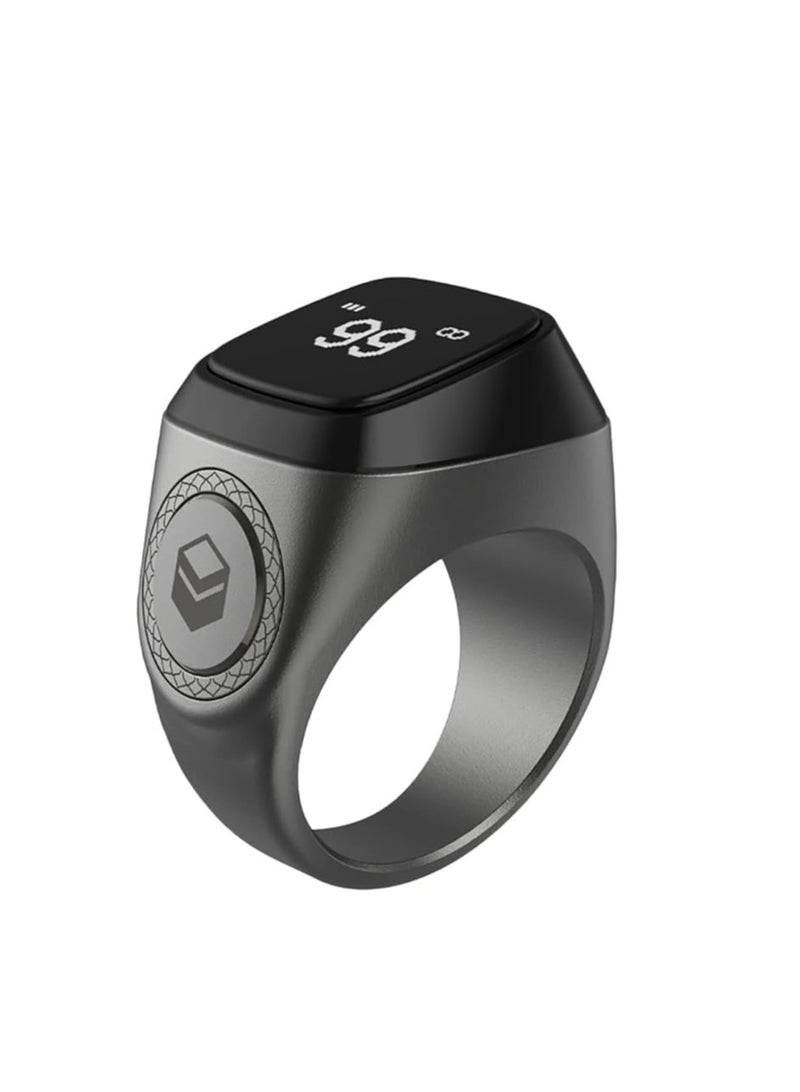 iQIBLA Smart Tasbih Zikr Aluminium Ring - Black - 18mm - Image 2