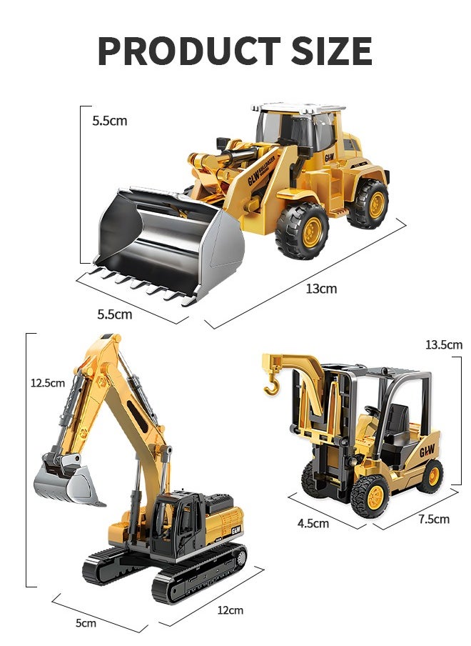 GROIC - Construction Vehicles Truck Toys,Excavator Digger Bulldozer Forklift Toys,Construction Trucks Toy Set for Kids - Image 1
