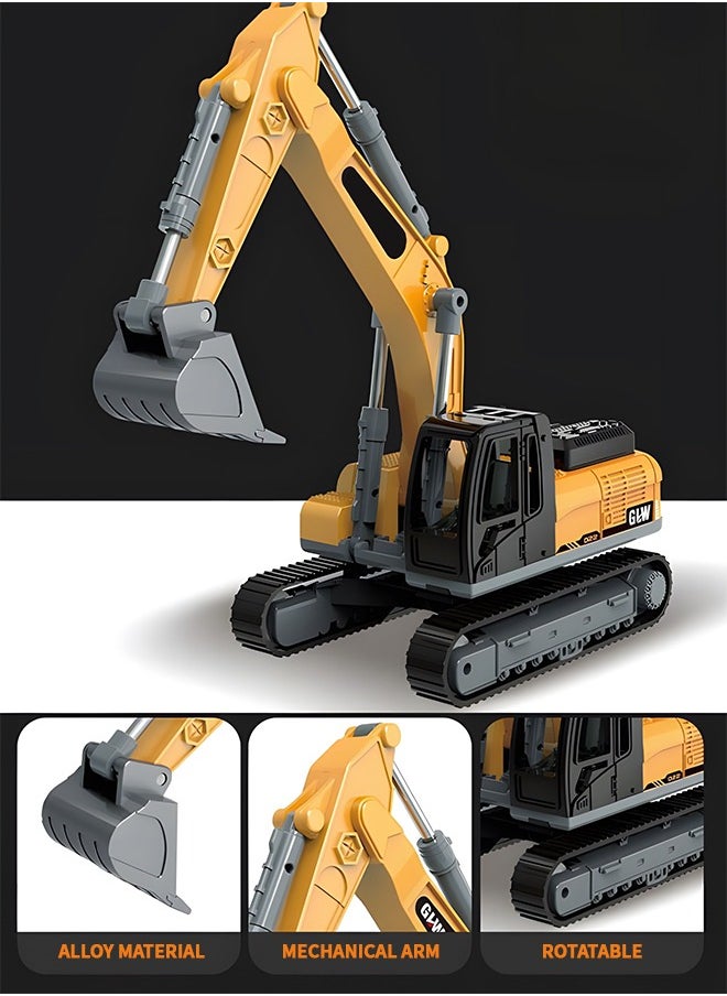 GROIC - Construction Vehicles Truck Toys,Excavator Digger Bulldozer Forklift Toys,Construction Trucks Toy Set for Kids - Image 1