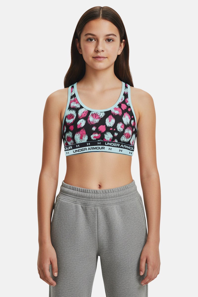 UNDER ARMOUR Kids Girl Fitted Non Padded Sports Bra, Multicolor - Image 1