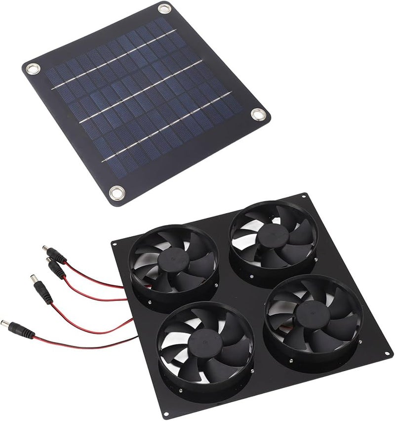 Solar Panel Cooling Fan Kit 4 Ports ABS Material for Outdoor Pet Sheds Greenhouses - Image 5