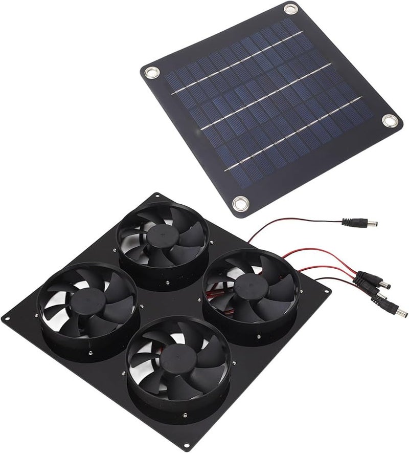 Solar Panel Cooling Fan Kit 4 Ports ABS Material for Outdoor Pet Sheds Greenhouses - Image 4
