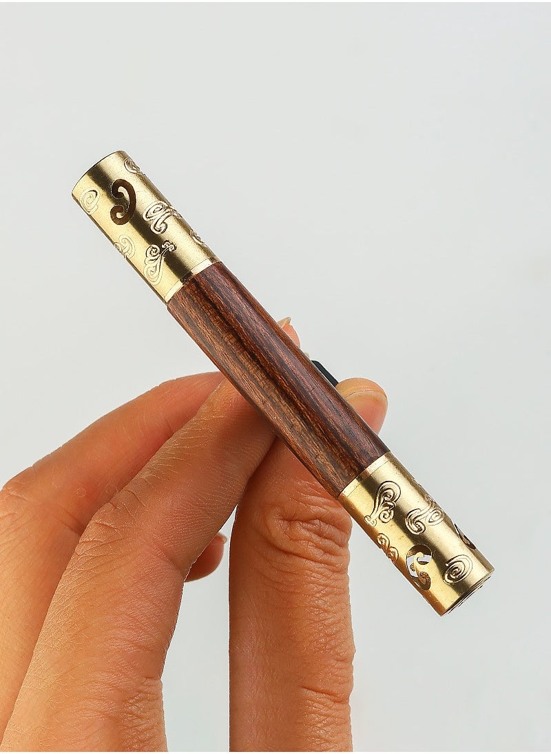 Generic - Car perfume,Air Freshener Car Clips,Solid Wood and Brass Car Vent Aromatherapy Clips,Car Diffuser Vent Clips,Cylindrical Essential Oil Car Aromatherapy Clips with 2 Aromatherapy Sticks,Brown - Image 1