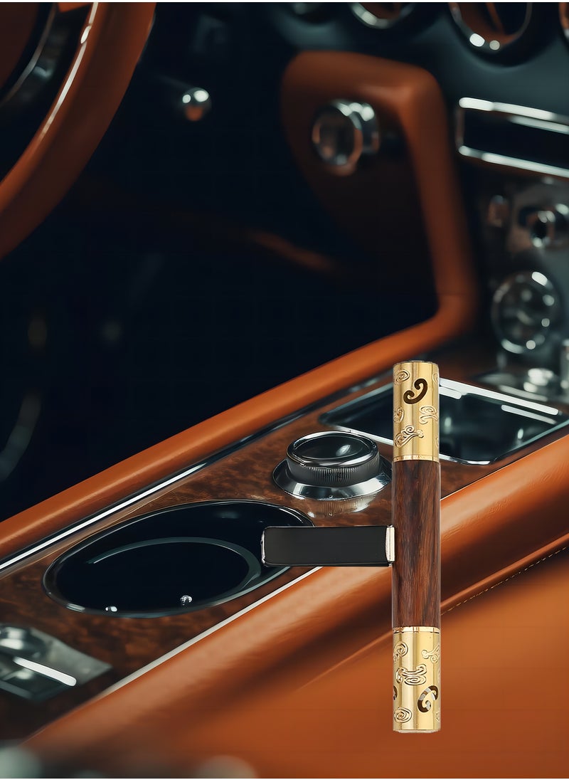 Generic - Car perfume,Air Freshener Car Clips,Solid Wood and Brass Car Vent Aromatherapy Clips,Car Diffuser Vent Clips,Cylindrical Essential Oil Car Aromatherapy Clips with 2 Aromatherapy Sticks,Brown - Image 1