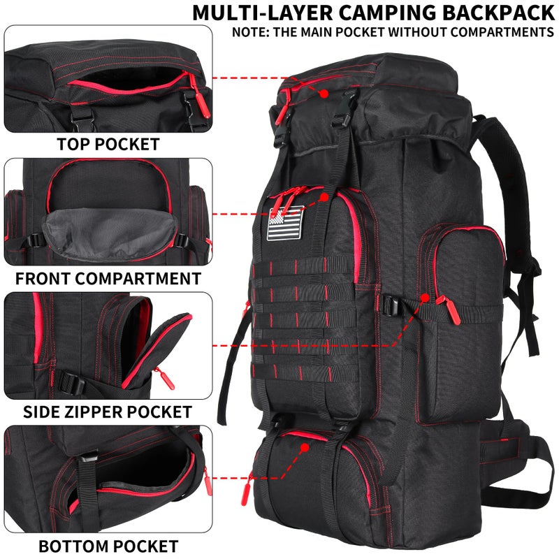 W WINTMING Hiking Backpack for Men 70L/100L Camping Backpack Military Rucksack Molle 3 Days Assault Pack for Climbing - Image 3