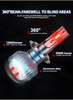 GROIC 2 Pack H7 LED Headlight Bulbs 360° Adjustable High and Low Beam Conversion Kit 6500K Bright White LED Super Bright Replacement Plug-N-Play  - Image 3