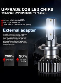 GROIC 2 Pack H7 LED Headlight Bulbs 360° Adjustable High and Low Beam Conversion Kit 6500K Bright White LED Super Bright Replacement Plug-N-Play  - Image 2