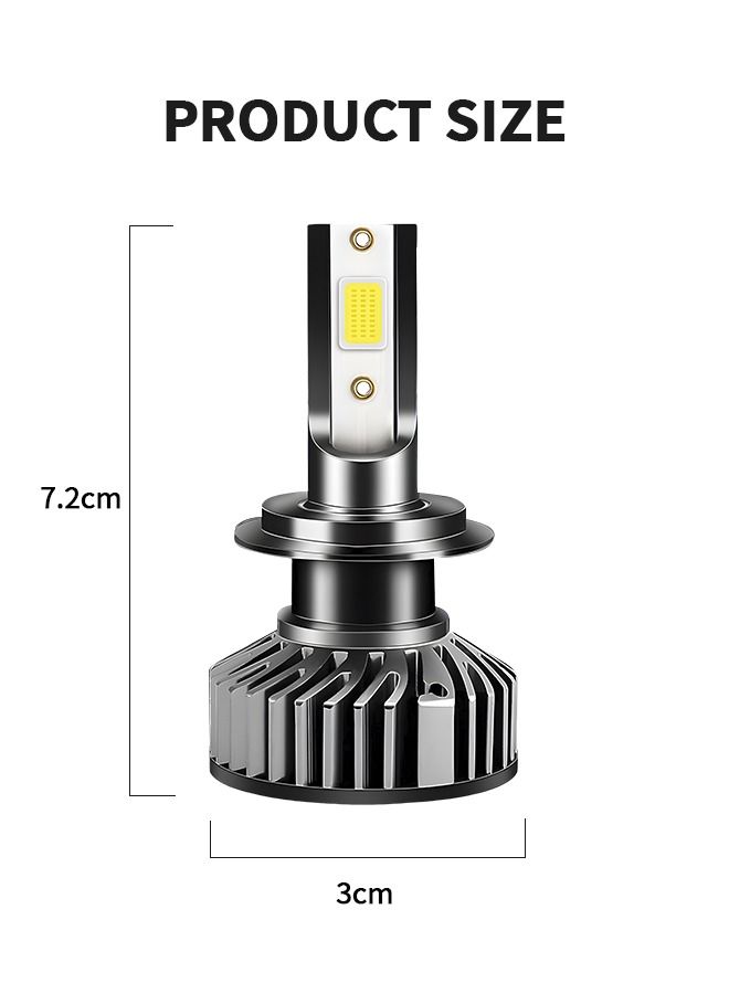 2 حزمة H7 LED المصابيح الأمامية 360 درجة قابل للتعديل عالية ومنخفضة شعاع تحويل عدة 6500K مشرق الأبيض LED سوبر مشرق استبدال التوصيل ن اللعب