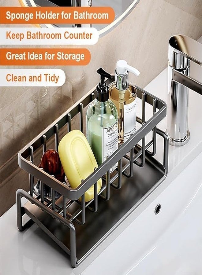 VishBin Metal Sink Organiser, Kitchen Organiser | Self-Draining Drain Tray for Sponge Holder, Towel Holder, Dish Cloth Holder | Draining Rack Organizer for Sponges, Brushes, and Soap - Image 4