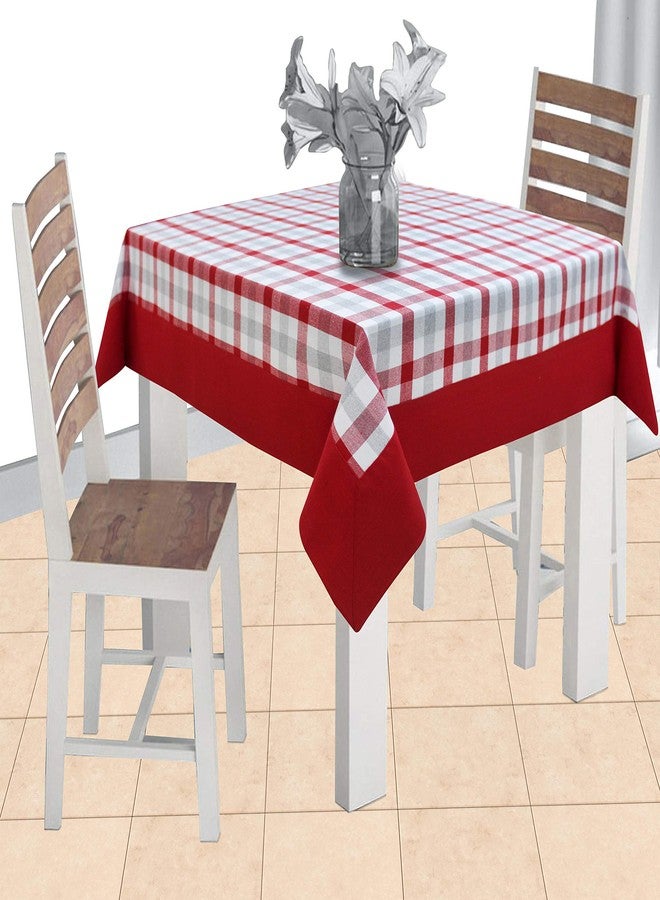 AIRWILL Cotton Checkered Pattern 2 Seater Table Cloth Pack of 1 pc (Red) - Image 1