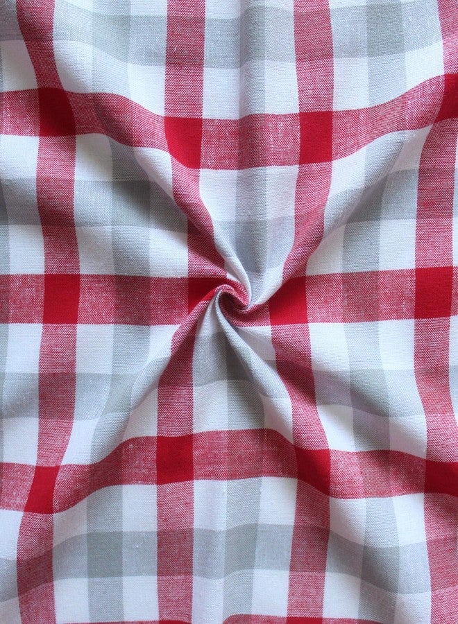 AIRWILL Cotton Checkered Pattern 2 Seater Table Cloth Pack of 1 pc (Red) - Image 2