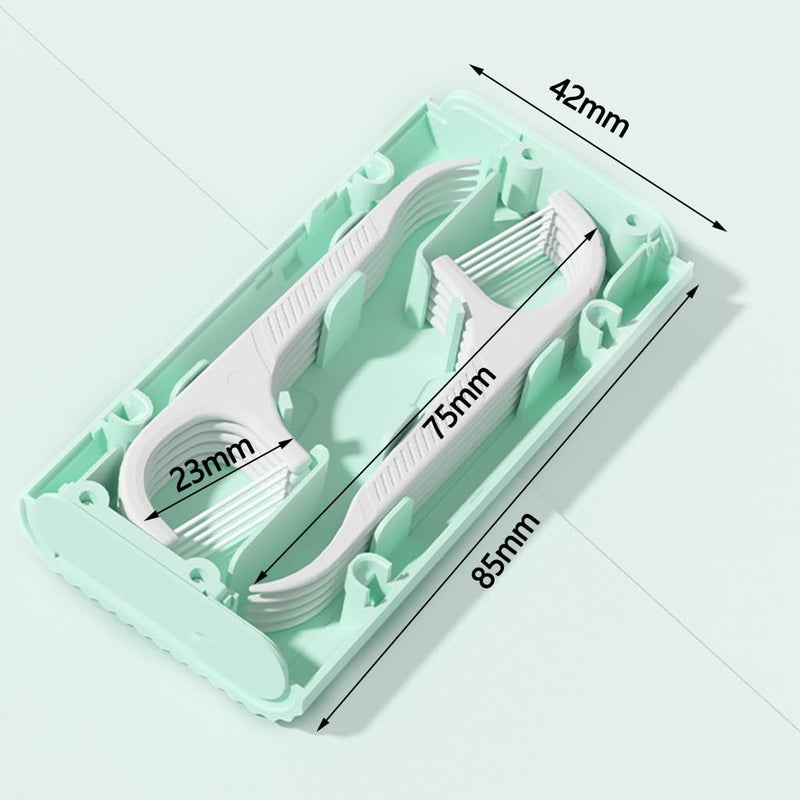 ZIBUYU® Portable Dental Floss Dispenser Case with 100 Refills Green Floss Holder for Travel, Holds 10 Reusable Picks, Compact & Hygienic for Teeth Cleaning On The Go - Image 2