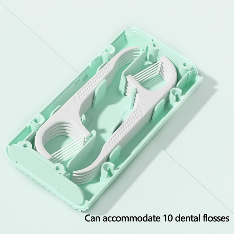 ZIBUYU® Portable Dental Floss Dispenser Case with 100 Refills Green Floss Holder for Travel, Holds 10 Reusable Picks, Compact & Hygienic for Teeth Cleaning On The Go - Image 4