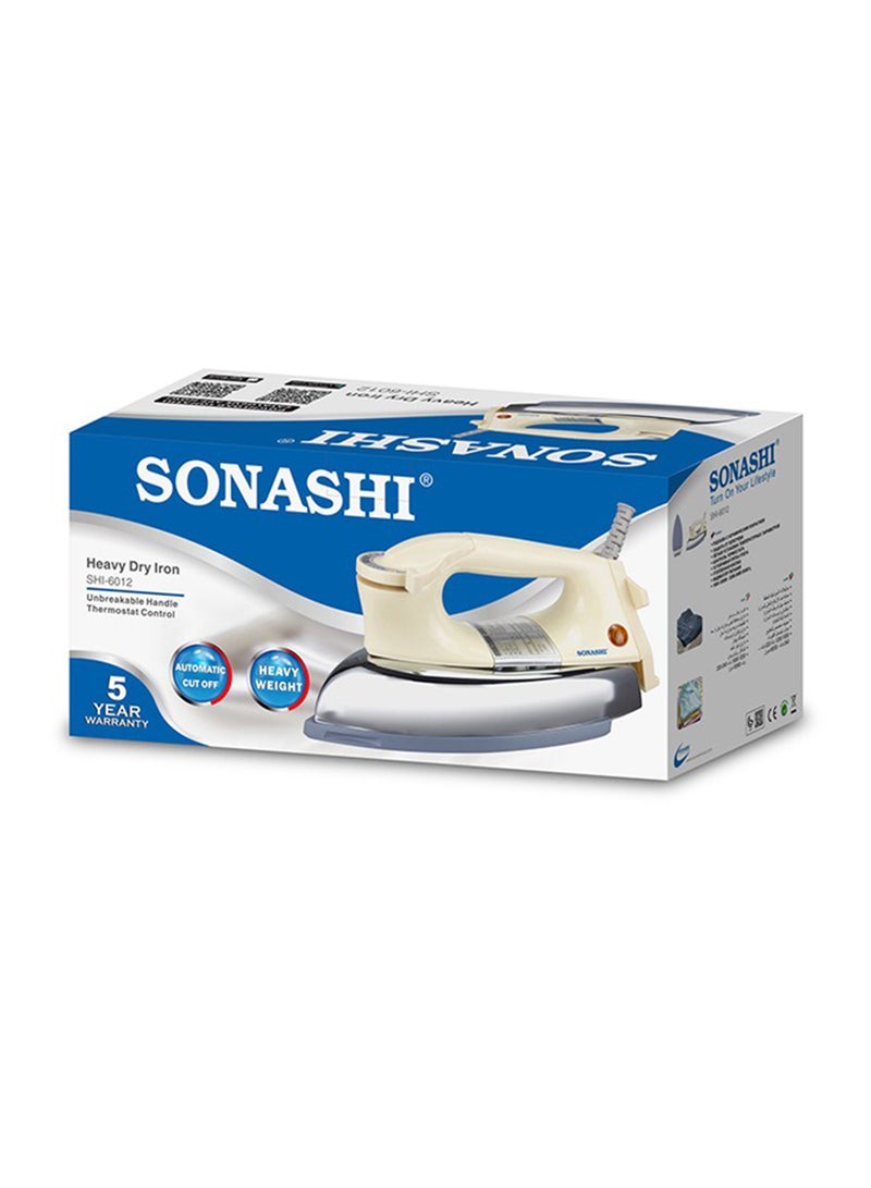 SONASHI 2-Piece Heavy Iron - Grey Ceramic Coated Soleplate | Overheat Safety Protection With Easy Temperature Settings | Heavy Iron Box Suitable for All Fabrics 2 kg 1200 W SHI-6012 + SHI-6012 Off White/Silver - Image 4