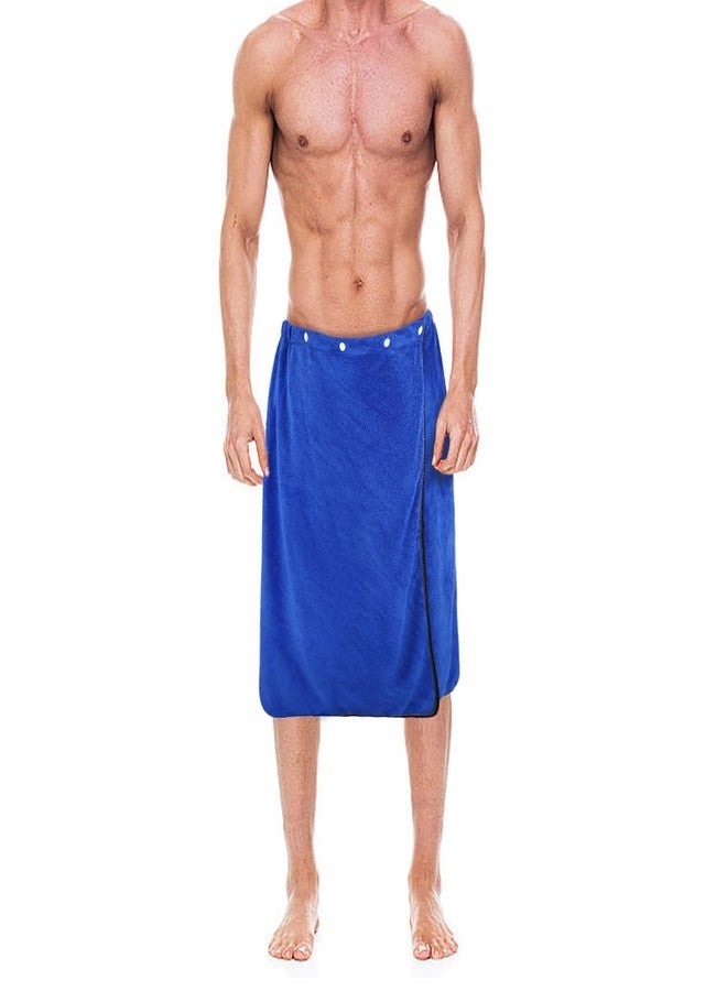 kilofly 1pc Men's Adjustable Shower Wrap Bath Towel with Snap Closure 26 x 54 inch - Image 1