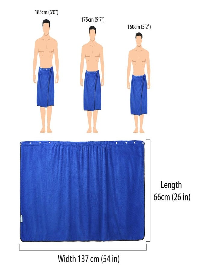kilofly 1pc Men's Adjustable Shower Wrap Bath Towel with Snap Closure 26 x 54 inch - Image 3