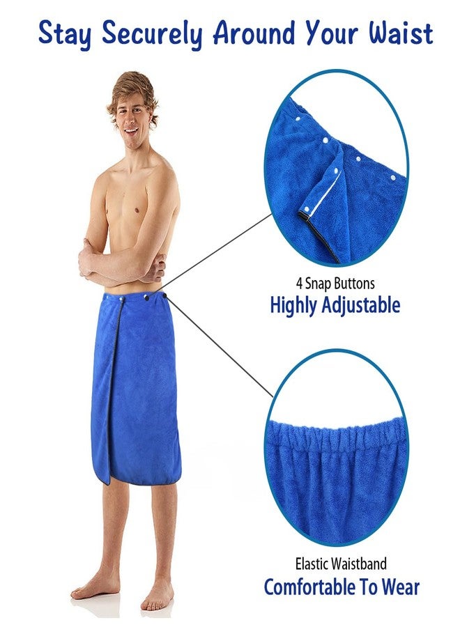 kilofly 1pc Men's Adjustable Shower Wrap Bath Towel with Snap Closure 26 x 54 inch - Image 5