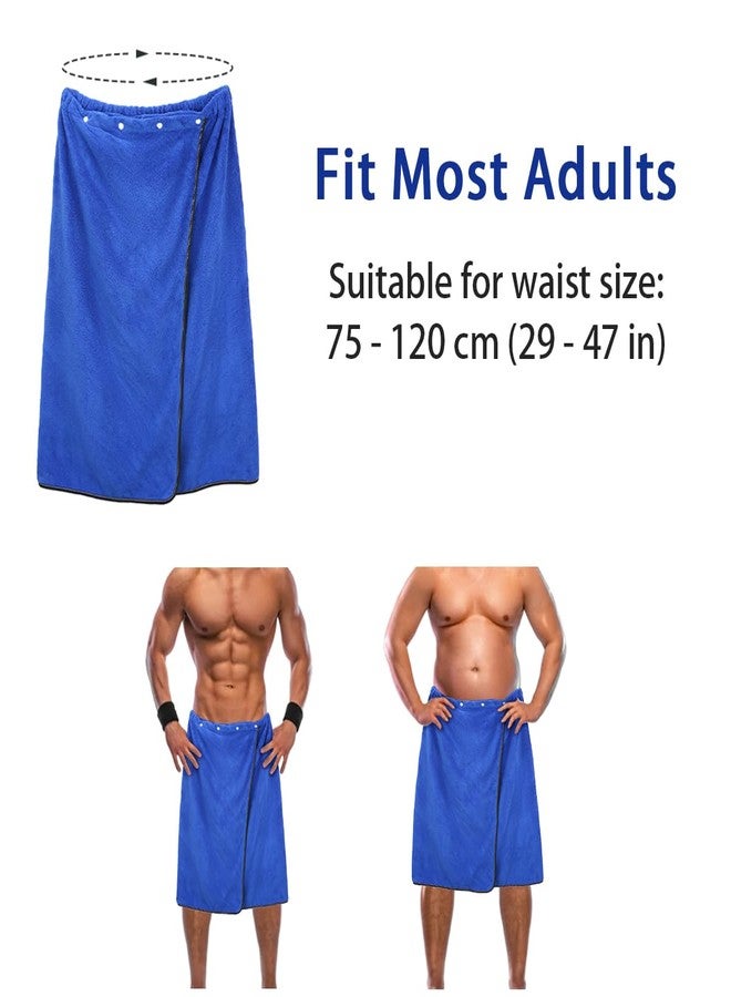 kilofly 1pc Men's Adjustable Shower Wrap Bath Towel with Snap Closure 26 x 54 inch - Image 2