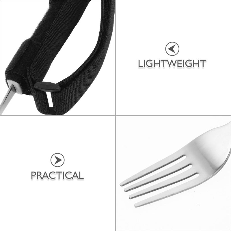 2Pcs Adaptive Eating Utensils Fork Holder with Universal Strap for Hand Tremor and Arthritis Assistance - Image 4